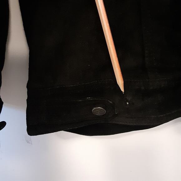 Vintage Phat Farm Mens 2XL Black Suede Leather Jacket Hip-Hop 90s Button - Picture 9 of 12